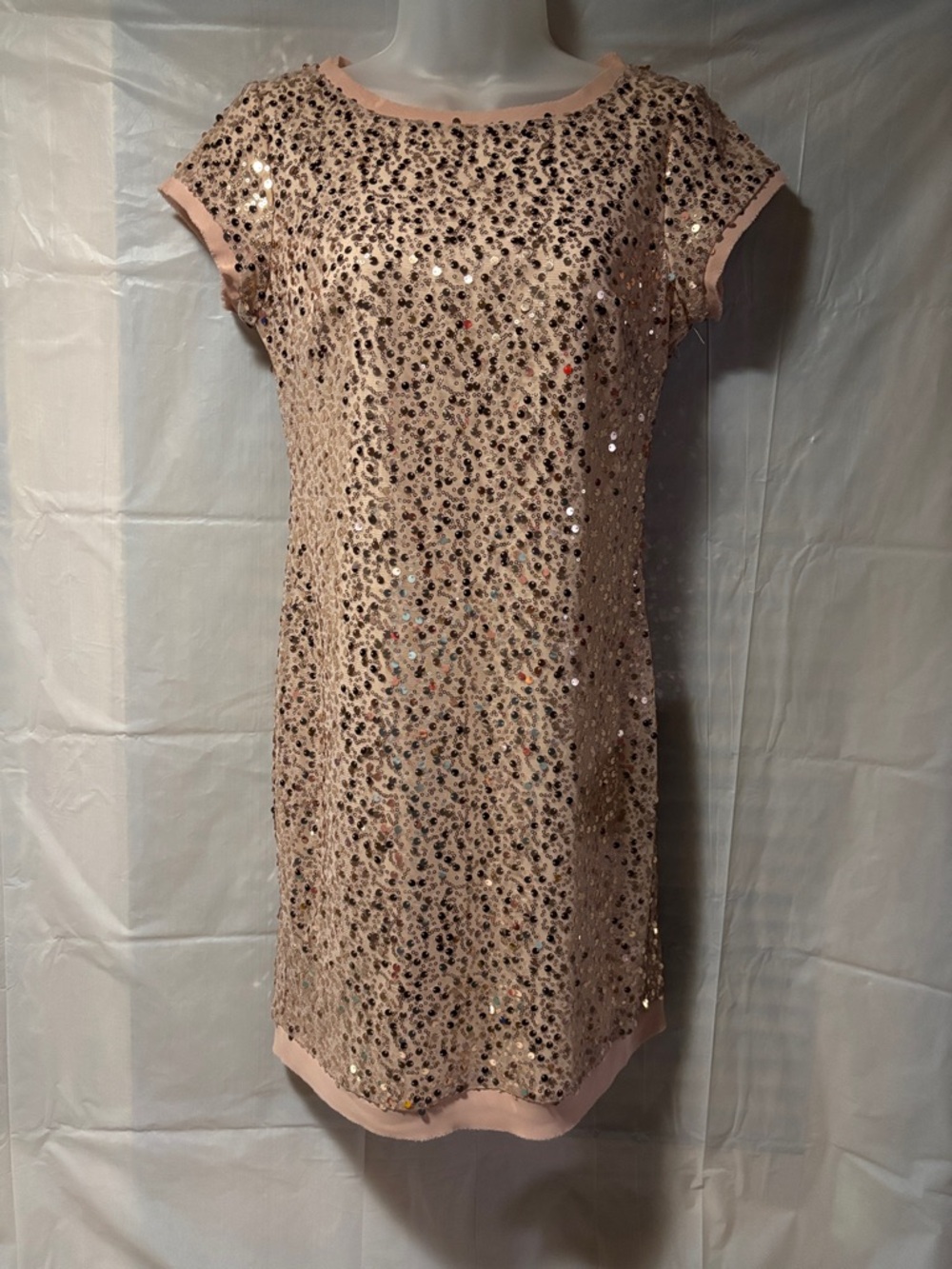 Junior Vince Camuto Blush Sequin Shift Dress